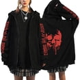 thumbnail image 2 of WZXFASHION Womens Long Sleeve Hoodie Top Gothic Zip Sweatshirt With Pockets Spring Savings Clearance designer pullover sweater, 2 of 5