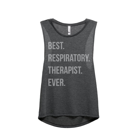 Best Respiratory Therapist Ever Women's Fashion Sleeveless Muscle Workout Yoga Tank Top Charcoal Grey Small