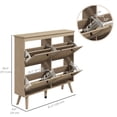 thumbnail image 3 of HOMCOM Armoire de Rangement pour Chaussures, Armoire à Chaussures Étroite avec 4 Tiroirs Basculants, Chêne, 3 of 10