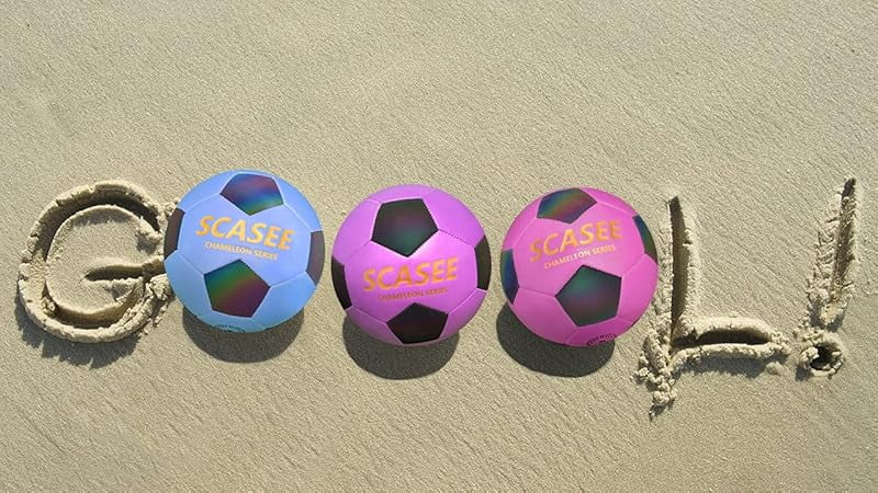 Glow Soccer Ball-Flash Holographic Reflective and Leather Size 4 & Size 5 Soccer Balls (Adult/PRO)-Discoloration in The Sun-Gifts for Men Women Indoor Outdoor Soccer Training