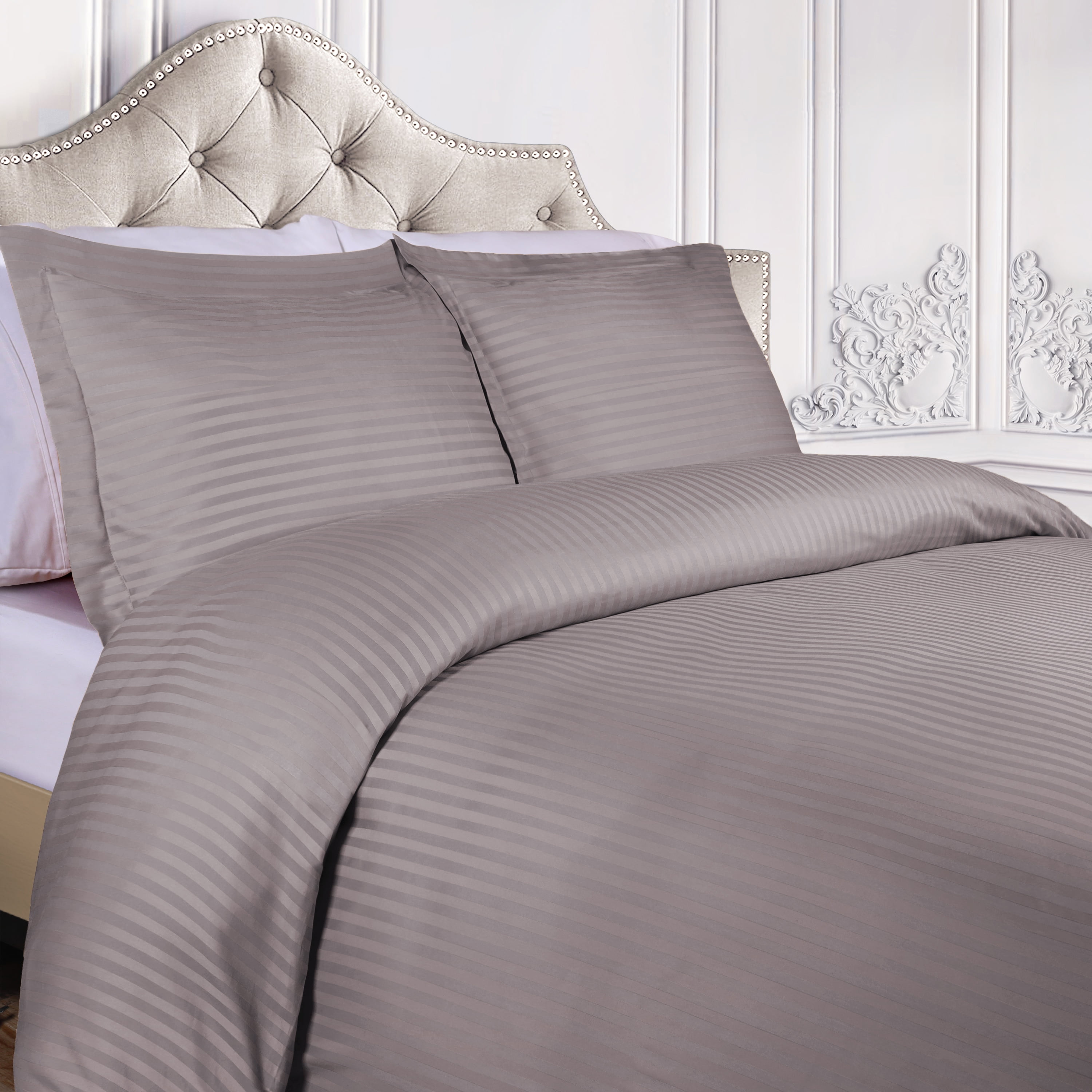 500 Thread Cotton Rich Sateen Bed Linen Platinum Grey All Variations and Sizes 