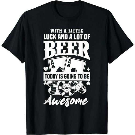 Funny Slot Machine Beer Casino Las Vegas Gambling Gambler T-Shirt