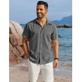 thumbnail image 2 of COOFANDY Mens Short Sleeve Button Down Shirts Summer Family Beach Outfits, 2 of 7