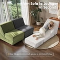 thumbnail image 4 of Vorthio Folding Sofa Bed, 3 in 1 Convertible Sleeper Chair, Floor Couch with Back Support, Single Chair Bed for Living Room,White, 4 of 8