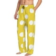 thumbnail image 6 of Vsdgher Yellow And White Polka Dot Mens Pajama Pants Sleep & Lounge Pants, PJ Pants-Small, 6 of 6