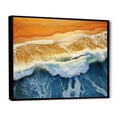 thumbnail image 3 of Designart "Aerial View of Beach in Blue and Orange II" Oversized Coastal Framed Wall Art - Coastal Blue Coastal Beach Bedroom Framed Canvas Wall Art, 3 of 7