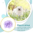 thumbnail image 3 of Advancent Collar de perro flores gasa perla hermosa apariencia gato pajarita banda elástica suministros para mascotas decoración del cuello Decoración morado claro, 3 of 6