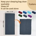 thumbnail image 2 of Saco de dormir único forro de saco de dormir individual para camping, viajes, hoteles, albergues, gris oscuro 70.87"x31.50", 2 of 7