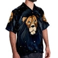 thumbnail image 2 of Leo Constellation Men's Short Sleeve Hawaiian Shirt, Casual Printed Button Down Beach Tops, Summer Poplin Spread Collar Unisex Button Down Shirts, 2 of 6