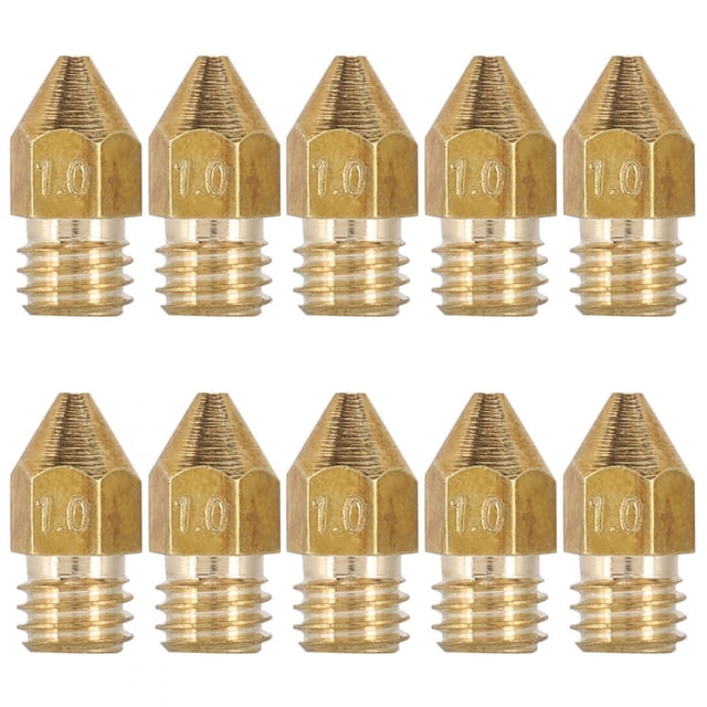 Sailing Boquilla extrusora de latón de 10 piezas de 1 mm para impresora 3D Mk8 1,75 mm