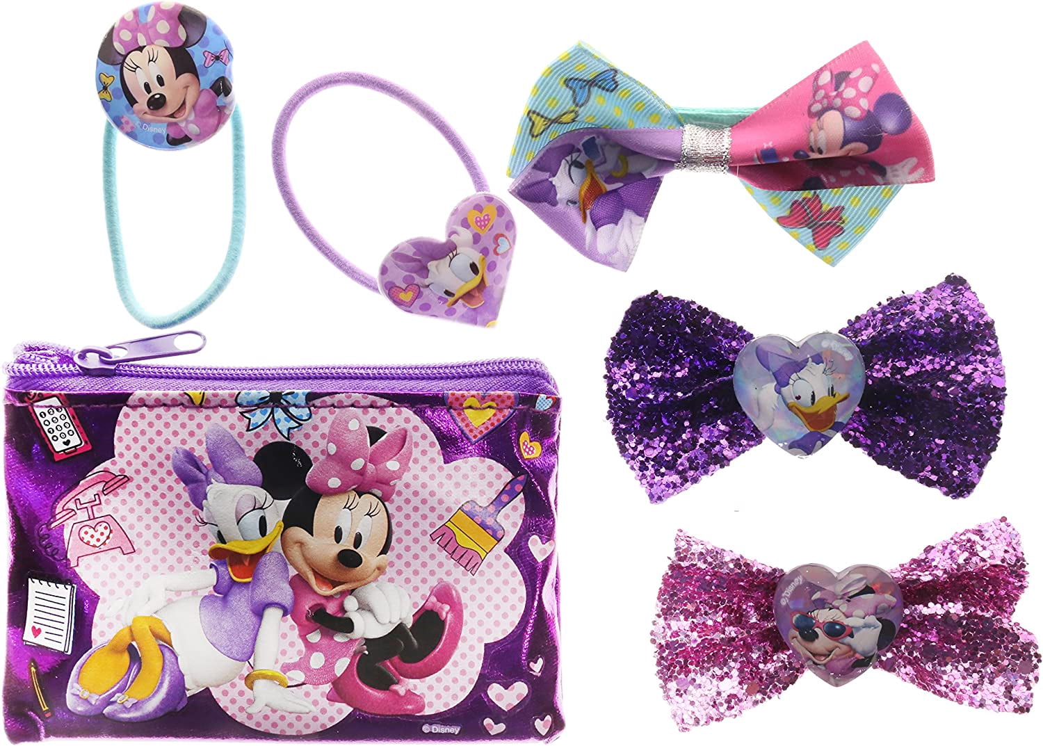 Minnie Mouse Brush & Hair Accessories by Disney, 7 Piece Set for Kids