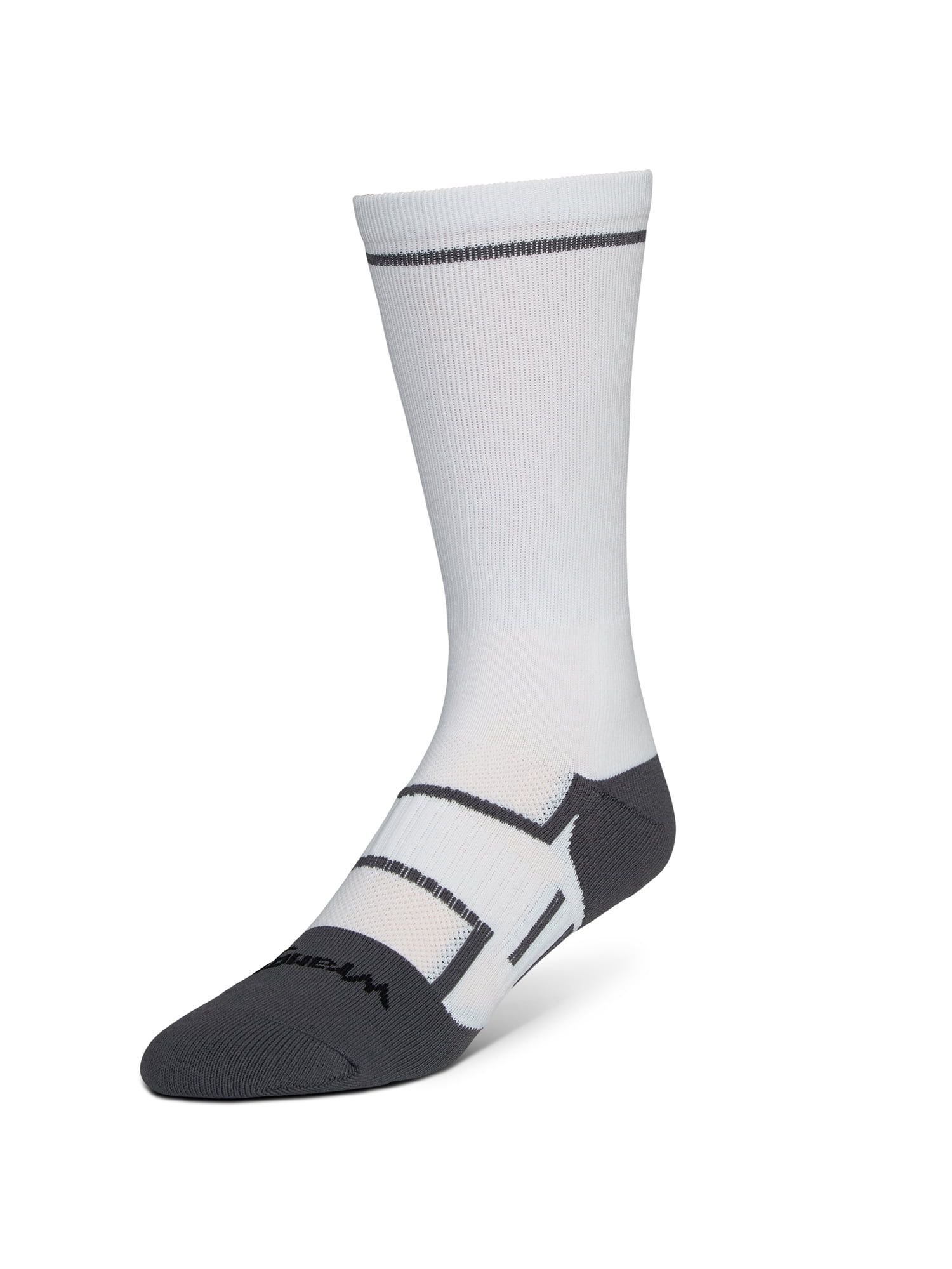 Wrangler Comfort Compression Crew Socks for Men, Size 6-12, White/Gray/Black, 3 Pairs