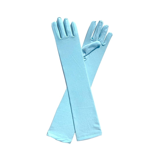 Rbaofujie Gants d'Opéra Longs en Spandex Extensibles pour Adultes Bleus