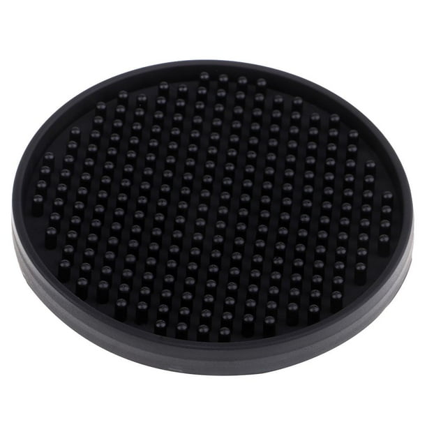 Juego de mesa de silicona suave de vidrio redondo con forma de crockered Negro