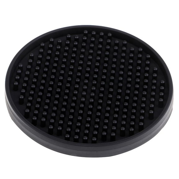 Silicone Drink Coaster Non Slip Deep Tray And Large Size Rubber Cup Mat Black