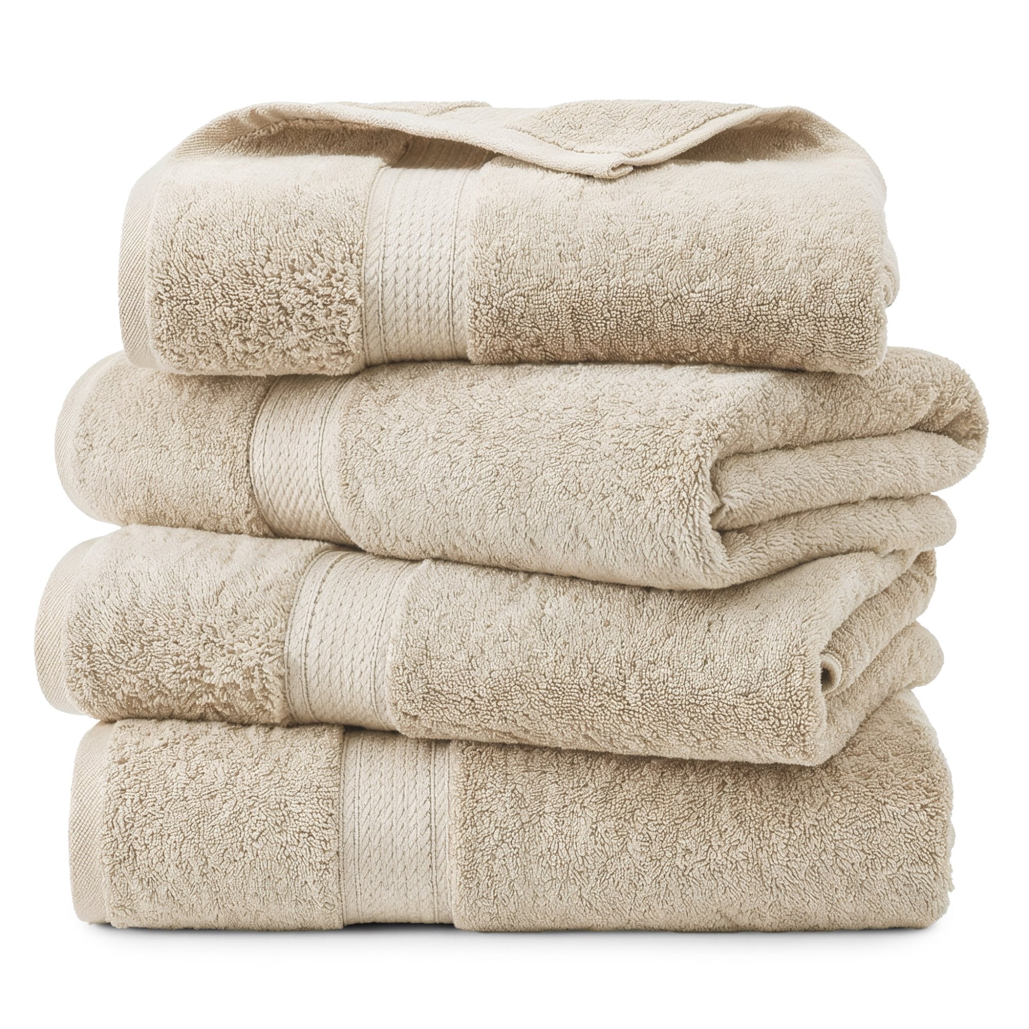 Superior Egyptian Cotton Heavyweight Bath Towel Set of 4, Cream photo 1