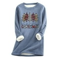 thumbnail image 2 of Hauts Chauds pour Femmes Mode de Noël Impression Manches Régulières Hiver Ample Vacances Décontracté Col Rond Chemise Hauts Tenues de Vacances pour Femmes en Solde, 2 of 4