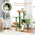 thumbnail image 2 of Pefilos 41" Cute Cactus Cat Tower Cat Tree with Cozy Condo for Indoor Cats, Cat Climbing Stand with Soft Hammock, Green, 2 of 8