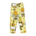 thumbnail image 4 of Xecao Garden Honeybee Gnomes Women's Straight Lounge Pajama Pants: The Epitome of Relaxed Sleepwear, 4 of 9