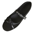 thumbnail image 2 of Women's Flat Shoes, Round Toe Ballet Flats Comfortable Casual Shoes with Bow Accent and Metal Buckle for Spring Work Daily Outdoors, 2 of 8