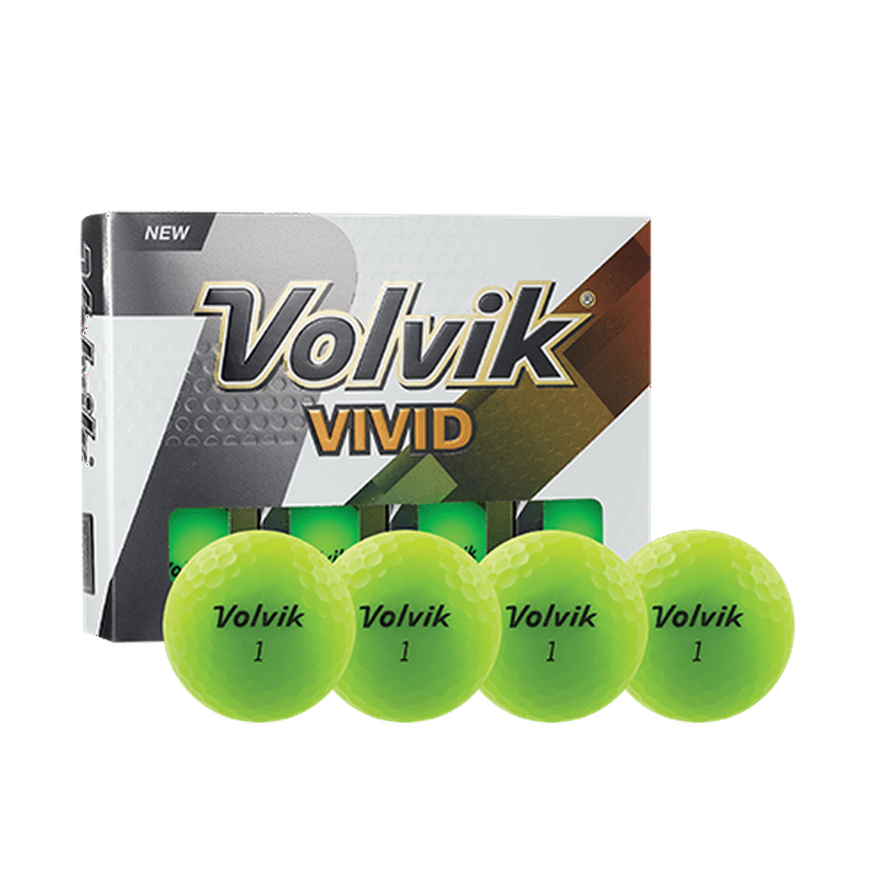 Volvik Vivid Golf Balls, Green, 12 Pack