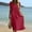 Red, variant on Odbmxy Tunic Midi Dress for Women Short Sleeve Summer Cotton Sundress Plain Breathable Loose Dress Women Camping Shift