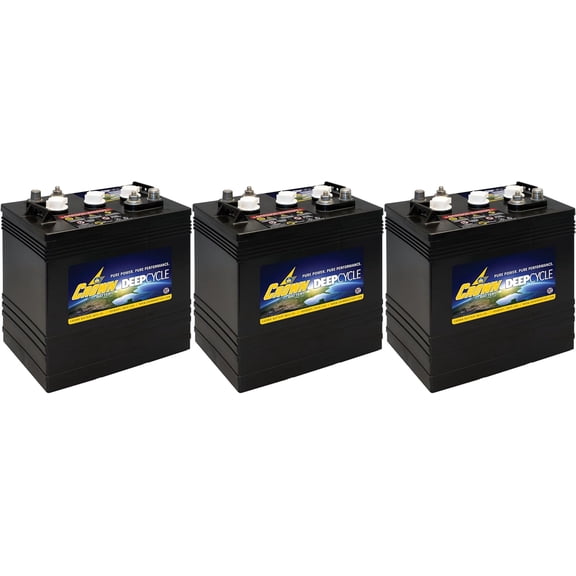 Crown CR-260 – 6V 260Ah Flooded Lead Acid Deep Cycle Battery – BCI GC2H – Made in USA (Pack of 3)