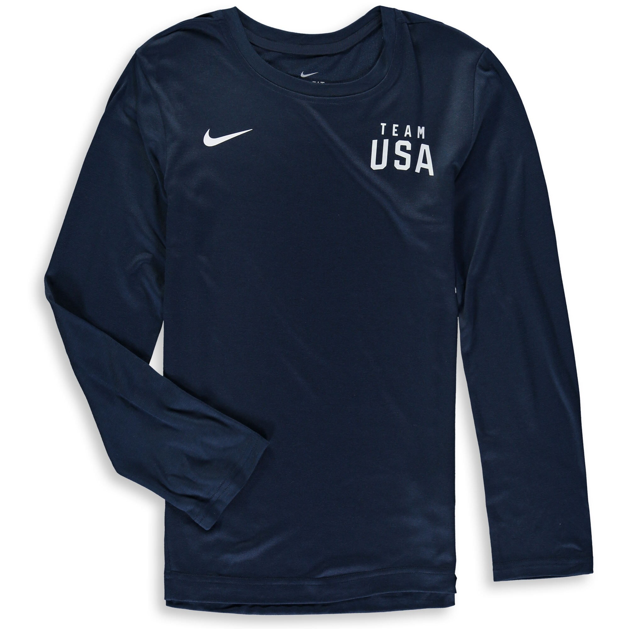 Nike - Team USA Nike Youth Coaches Long Sleeve Performance T-Shirt - Heathered Navy - Walmart 