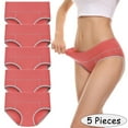 thumbnail image 1 of Zjloe7sa Culottes pour Femmes 5 Pcs sous-Vêtements Patchwork Couleur sous-Vêtements Culottes Bikini Uni Culottes pour Femmes Culottes Rouge Melon D\'eau, 1 of 6