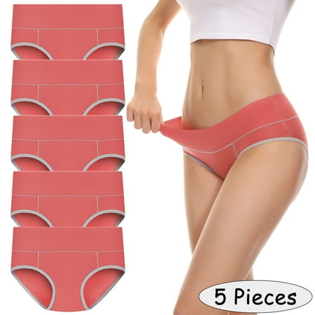 

Rovga Panties For Women 5 Pieces Underpants Patchwork Color Underwear Panties Bikini Solid Females Briefs Knickers Casual Underwear