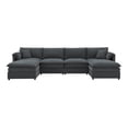 thumbnail image 6 of MAYEERTY 136" Chenille Modular Sectional Sofa - U-Shaped Wide Seat with Double Cushions/Movable Ottomans, 6-Seat for Living Room, 3 Colors, 6 of 19