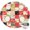 Pioneer Flower Floral, variant on Pioneer Flower Floral Print Pattern Round Fitted Tablecloth with Elastic Edge, Waterproof Dining Table Cover for Indoor Outdoor Camping and Daily Use