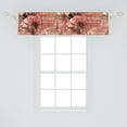 thumbnail image 2 of Flower Window Valance, Weathered Vintage Concept Pattern of Romantic and Nostalgic Peonies, Curtain Valance for Kitchen Bedroom with Rod Pocket, 54" X 18", Dried Rose Amber Redwood, by Ambesonne, 2 of 2
