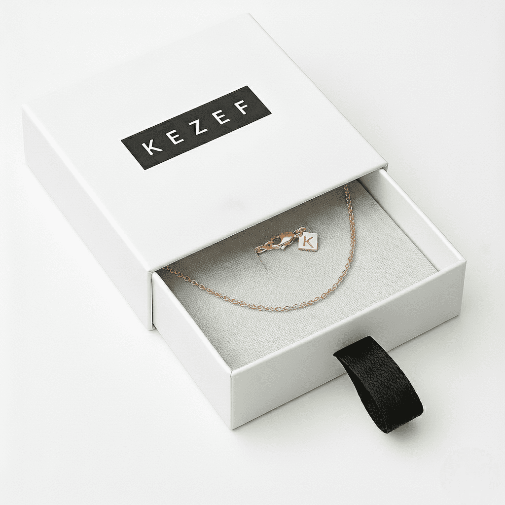 Kezef Rose Gold Plated 925 Sterling Silver Cable Chain Necklace for Women 18 inch