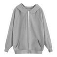thumbnail image 5 of ManxiVoo Custom Text Photo Hoodie For Women Zip Up Pullover With Sleeve Design Your Own Graphic XXL Size Grey, 5 of 6