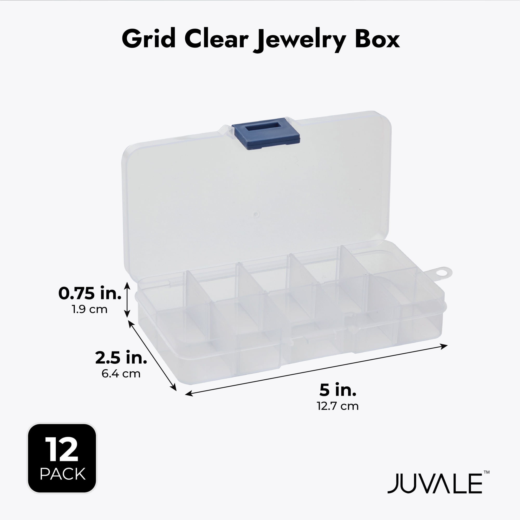 testyu Small Plastic Box, 4.3 X 2.3 X 1.5 Stackable Mini Storage Box  with Lid, Clear Organizer Container for Jewelry Beads Small Crafts Items