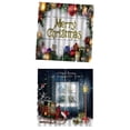 thumbnail image 1 of Cortinas de Navidad de 2 piezas / 4 paneles, estampado gráfico de de invierno de Navidad, cortinas de ventana de dormitorio, 1 of 9