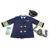 Melissa & Doug Pilot Role Play Costume Set (6 pcs) - Jacket, Tie, Hat, Wings, Steering Yoke, Checklist