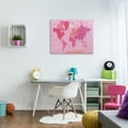 thumbnail image 2 of Stupell Industries Pink Tones World Map Atlas Countries Education Graphic Art Gallery Wrapped Canvas Print Wall Art, Design by Arrolynn Weiderhold, 2 of 7