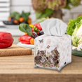 thumbnail image 4 of FUIALDOLG Stylish Tissue Box Holder Kawaii Cat Flower Square Tissue Cube Cover PU Leather Facial Organizer for Bathroom, Tabletop, Car, Night Stands, Office, Home, Kitchen, 5.1''X5.1''X5.5'', 4 of 7