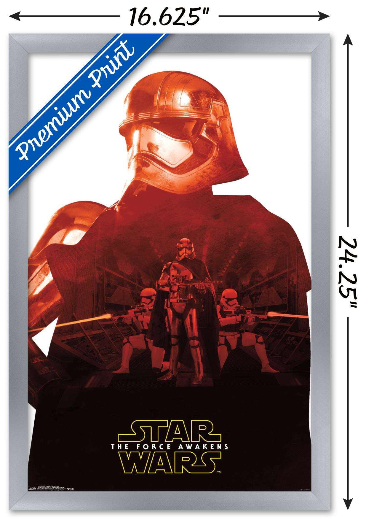 Star Wars: The Force Awakens - Captain Phasma Badge Wall Poster, 14.725" x 22.375", Framed