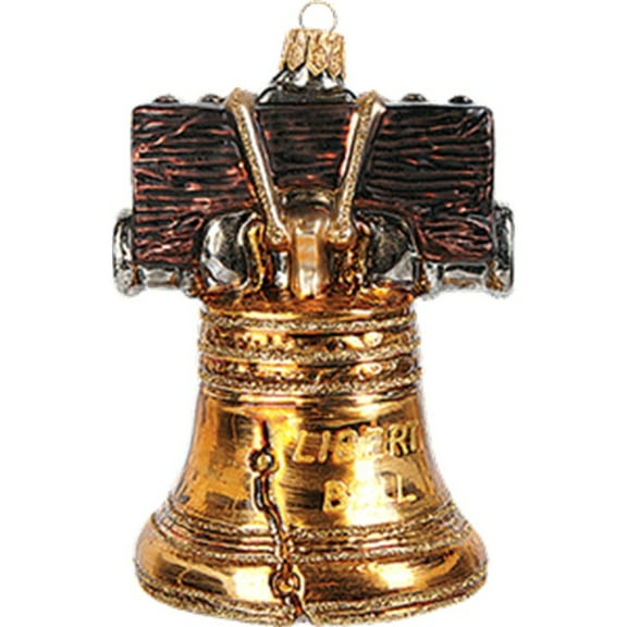 Liberty Bell Philadelphia USA Polish Blown Glass Christmas Ornament Decoration