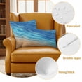 thumbnail image 5 of 2 Pack Outdoor Waterproof Throw Pillows, Watercolor Ocean Blue Foamy Wave Decorative Square Pillow Case Patio Pillows for Chair Couch Sofa 16x16in, 5 of 9