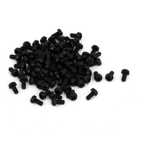 Unique Bargains M2.5 x 5mm Nylon Crosshead Round Head Machine Screws Bolts 100Pcs