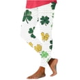 thumbnail image 3 of lcziwo St Patrick's Day Leggings for Women Fashion Shamrock Print High Waist Yoga Pants Slim Fit Stretchy Workout Tights Holiday Bottom Trousers Multicolor XXL, 3 of 7