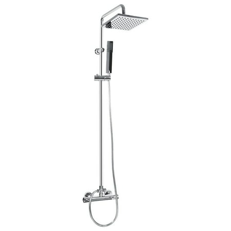 HERCHR Wall Mounted Thermostatic Handhled Sprayer Bathroom Complete Rainfall Shower System Set, Complete Shower Set, Bathroom Shower System, Bathroom Wall Rain Shower System, Only is