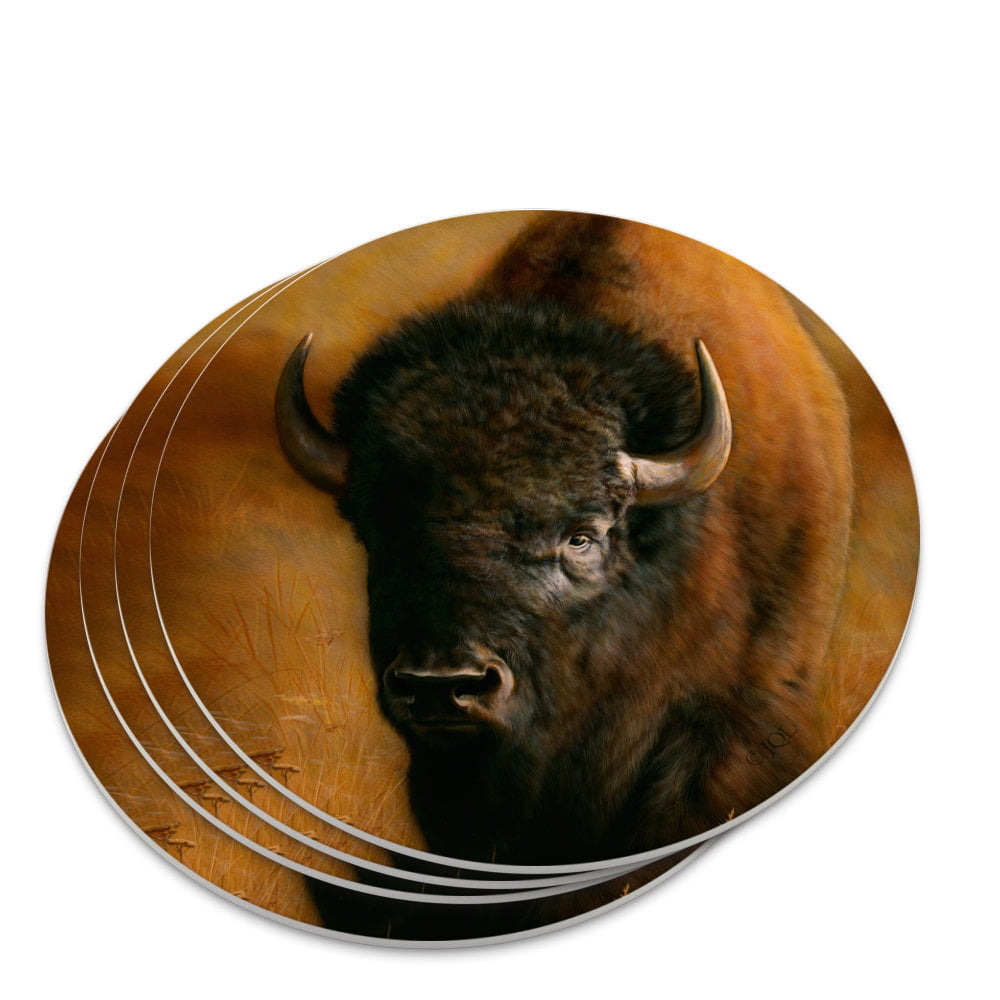American Bison Non-Slip Coaster Set 