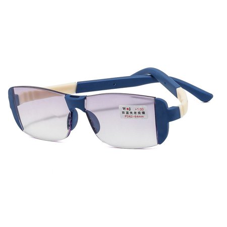 Comfortable Eye Protection Elegant Vintage Reading Glasses Eyeglasses Anti-Blue Light Ultra Light Frame BLUE STRENGTH 350