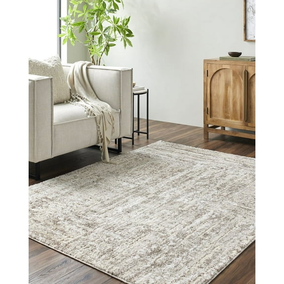 Livabliss Area Rugs for Living Room, 5x7 Andorra Plus Cottage Light Beige Rug, Bedroom Dining Room Home Decor Stain Resistant Carpet (5'3" x 7')