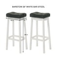 thumbnail image 4 of LuXeo Barstow 29" White Bar Stools with Gray faux leather cushion (Set of 2), 4 of 12